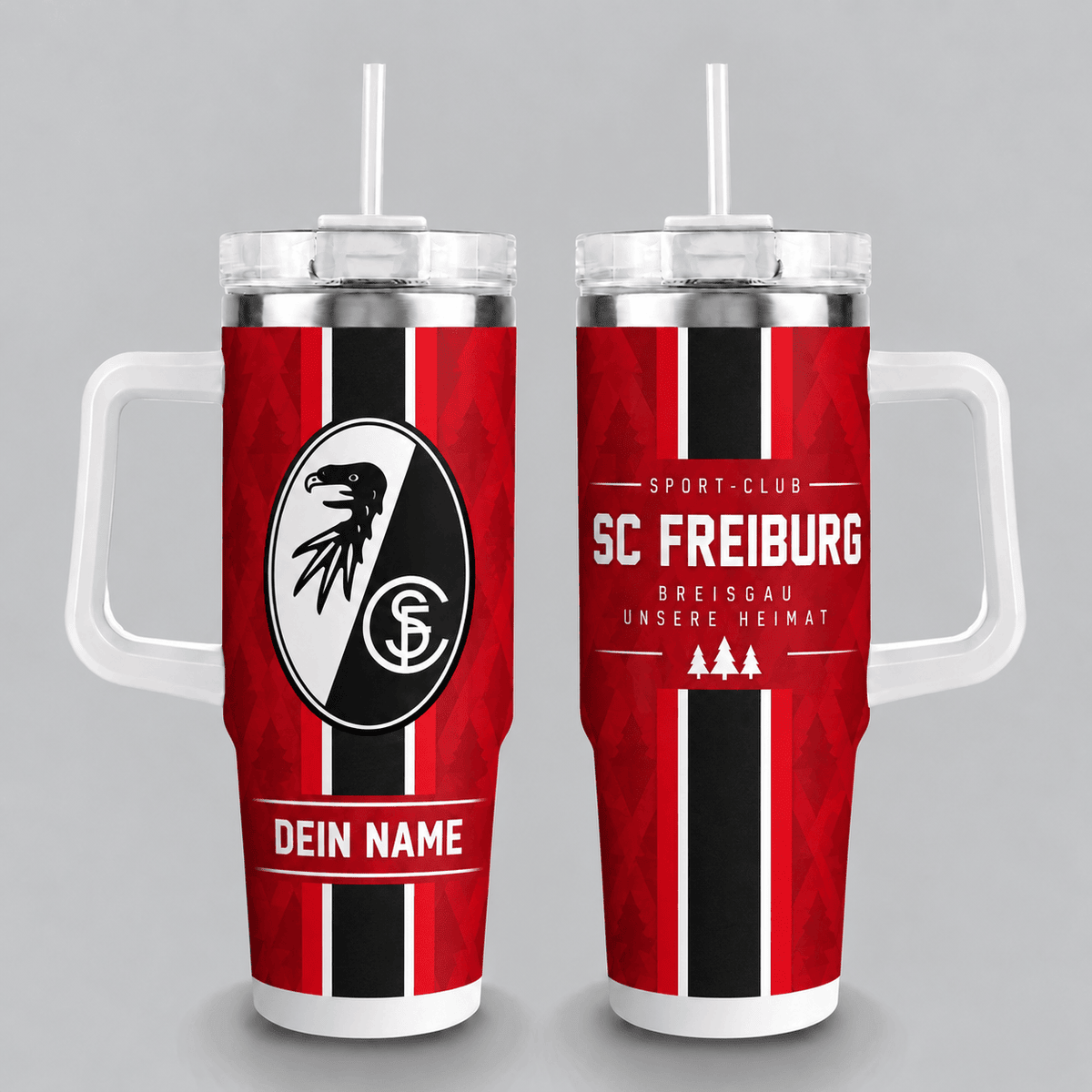 SC Freiburg 40oz Stainless Steel Tumbler with Straw