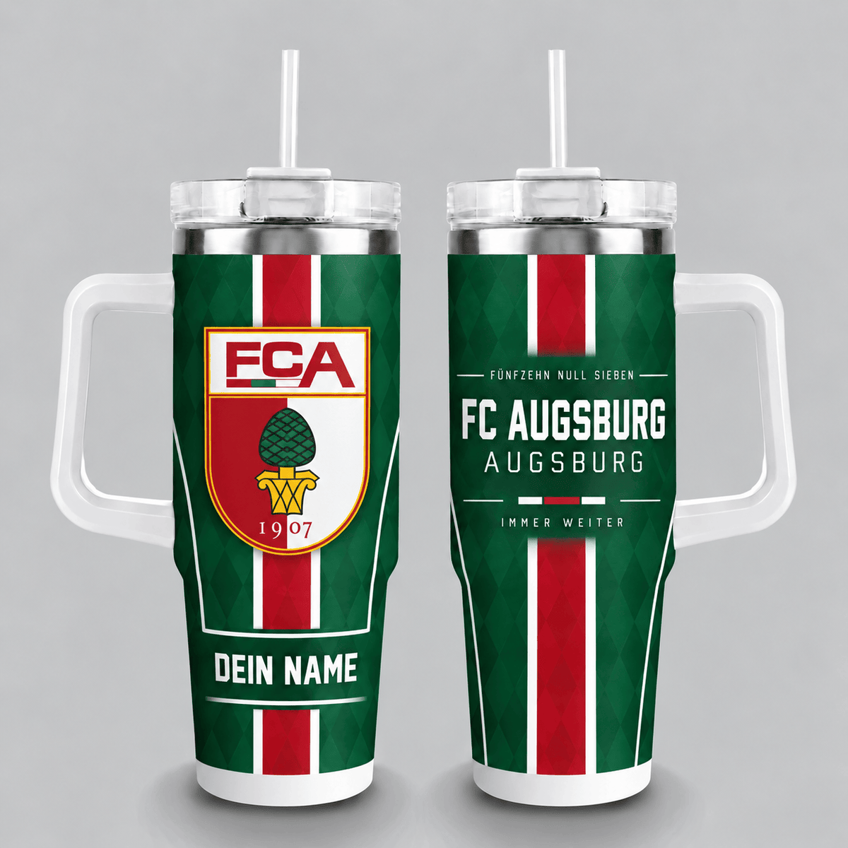 FC Augsburg 40oz Stainless Steel Tumbler with Straw