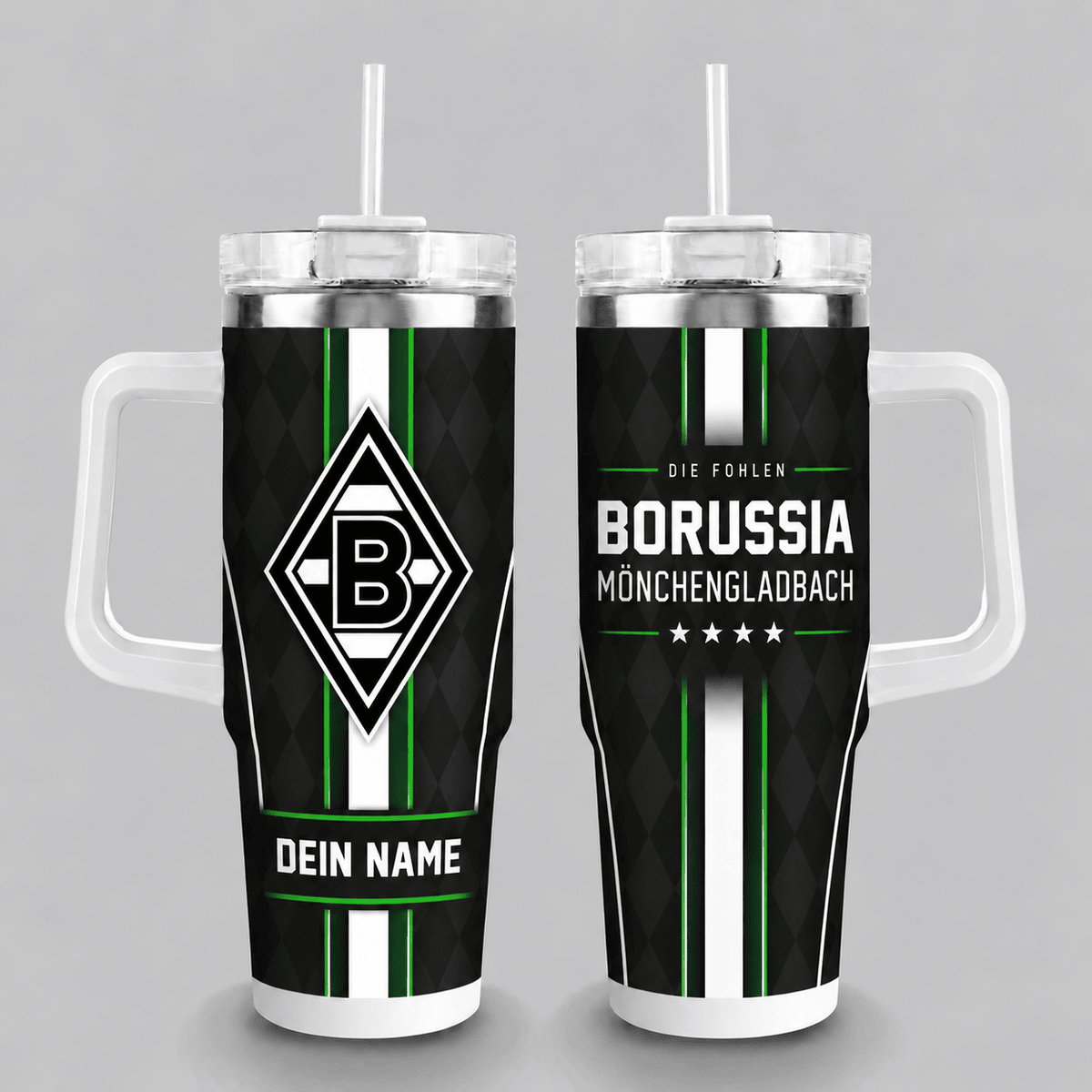 Borussia Mönchengladbach 40oz Stainless Steel Tumbler with Straw