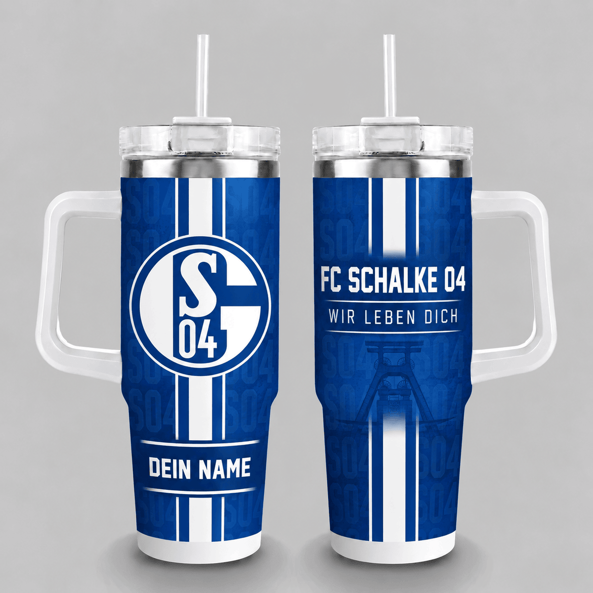 Schalke 04 40oz Stainless Steel Tumbler with Straw