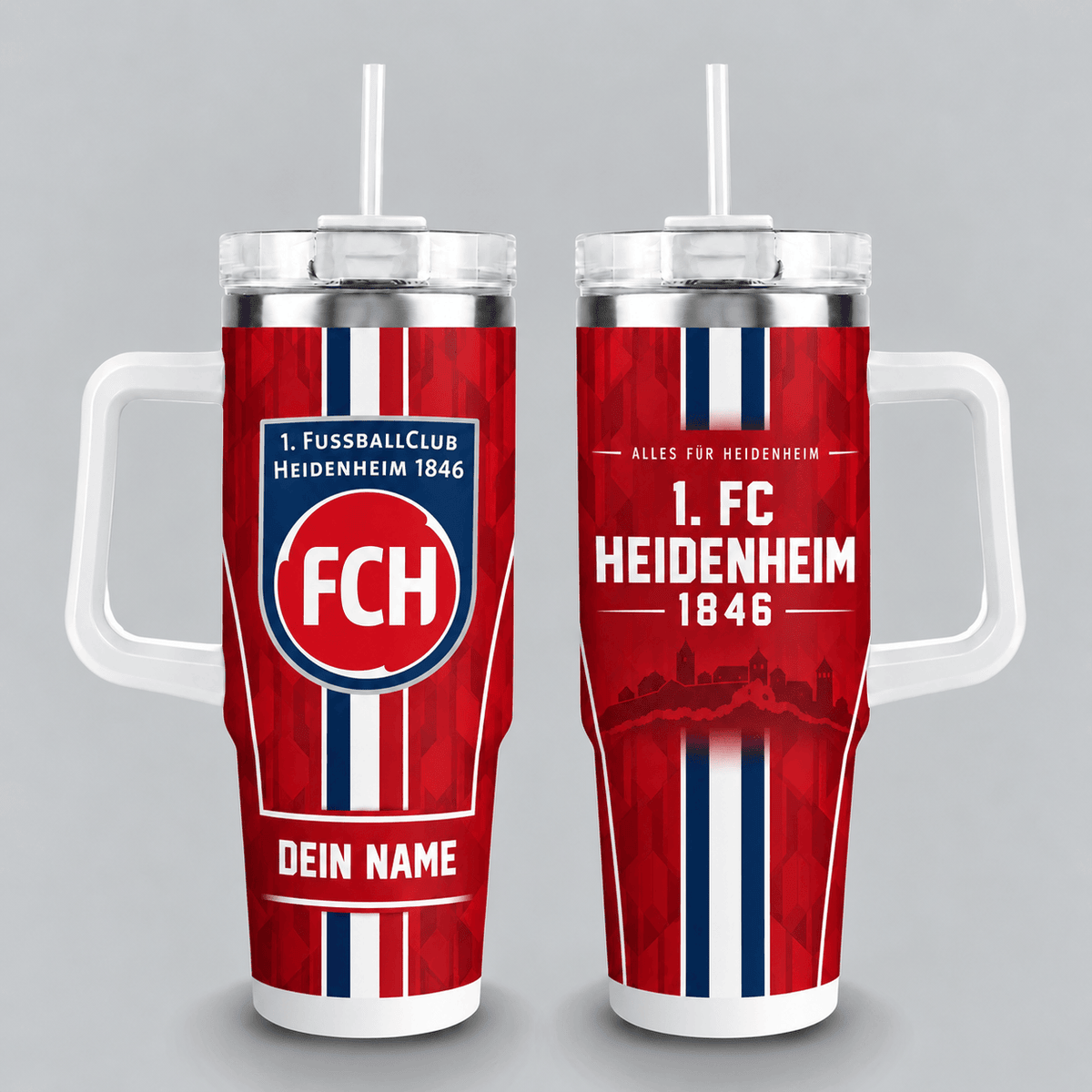 FC Heidenheim 40oz Stainless Steel Tumbler with Straw