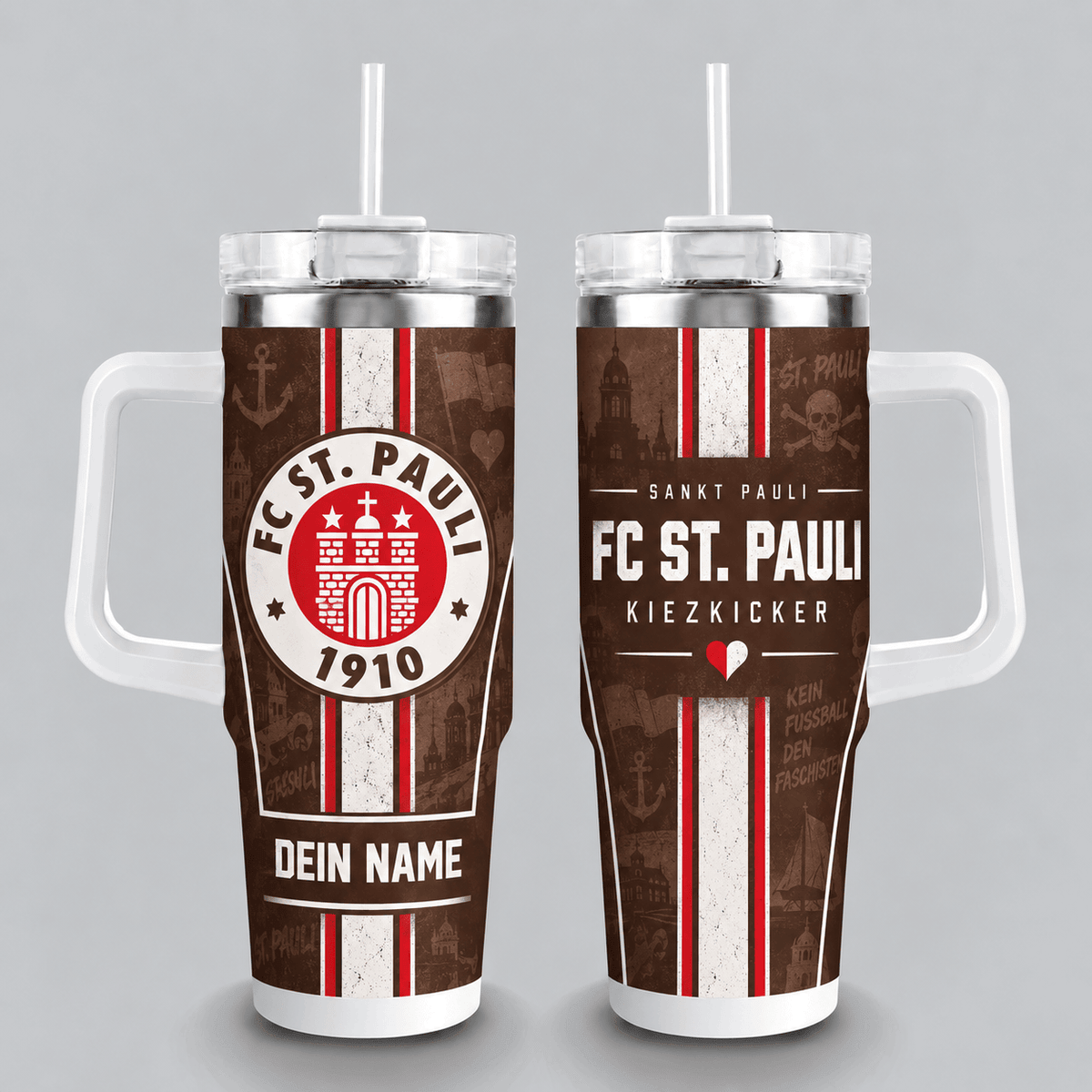 FC St. Pauli 40oz Stainless Steel Tumbler with Straw