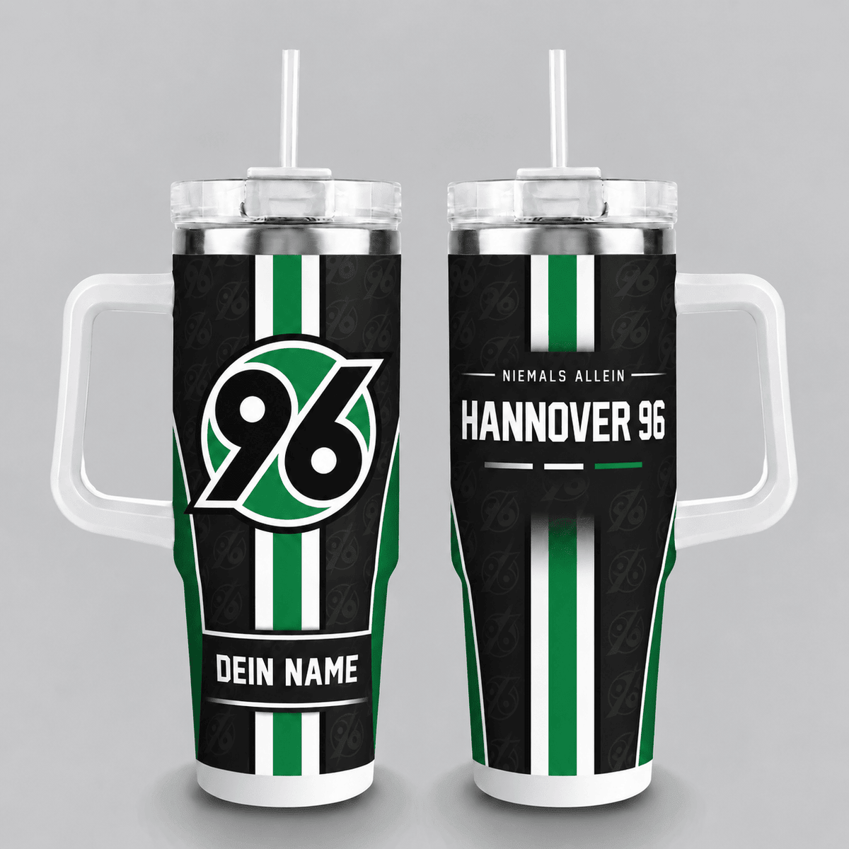 Hannover 96 40oz Stainless Steel Tumbler with Straw