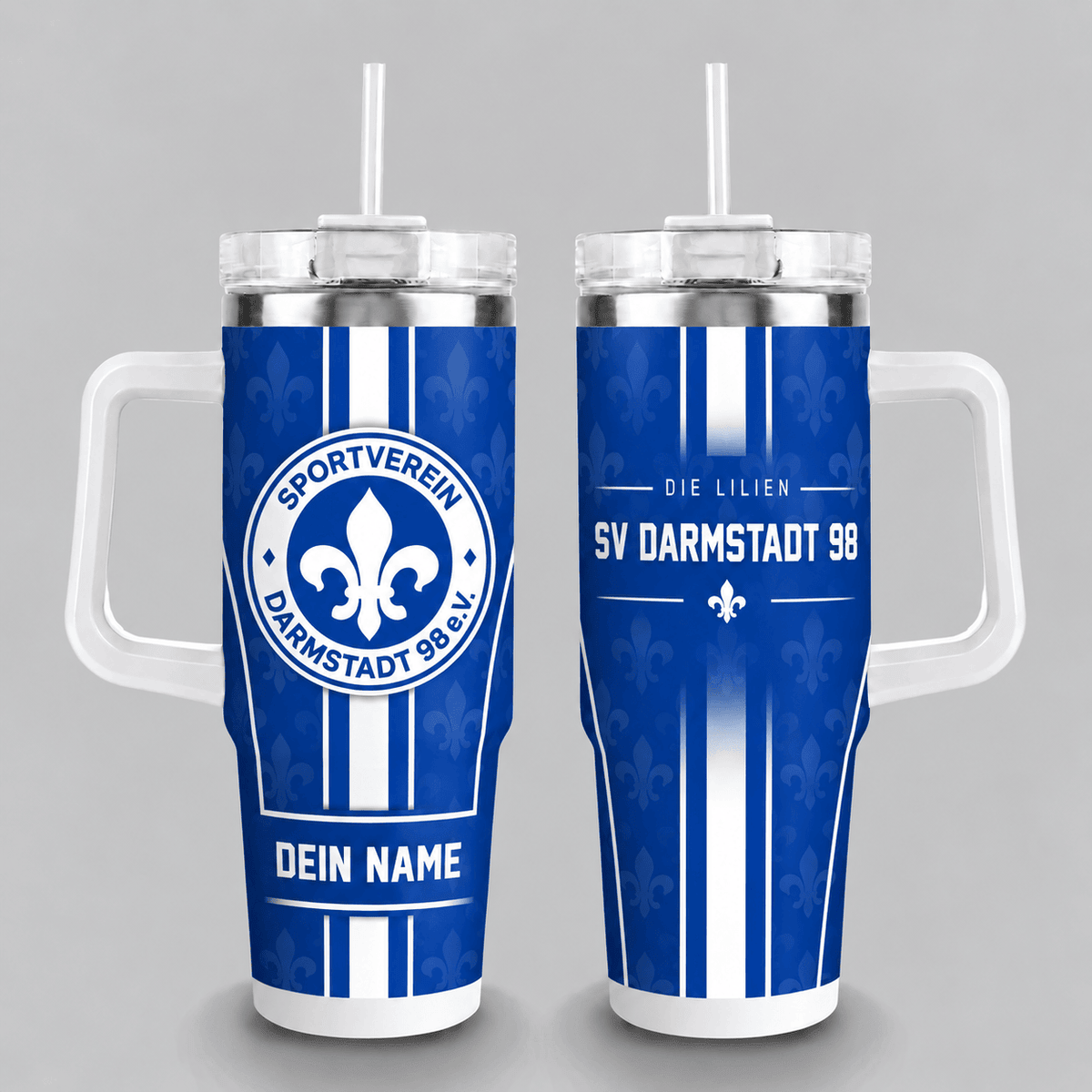 SV Darmstadt 98 40oz Stainless Steel Tumbler with Straw