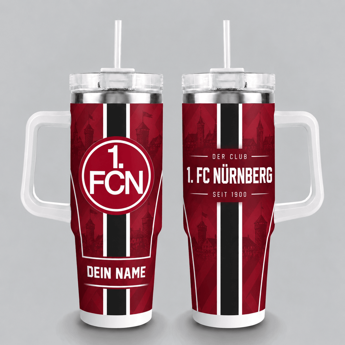 FC Nürnberg 40oz Stainless Steel Tumbler with Straw