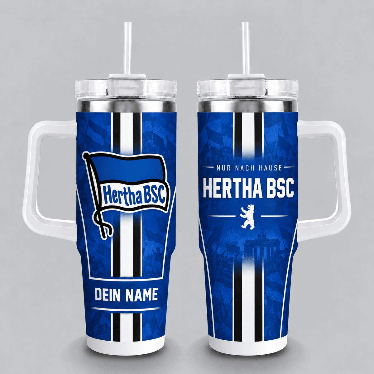 Hertha BSC 40oz Stainless Steel Tumbler with Straw