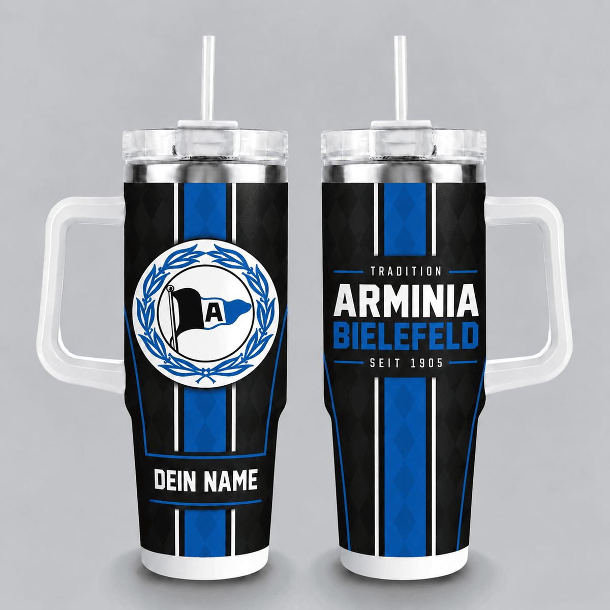 Arminia Bielefeld 40oz Stainless Steel Tumbler with Straw