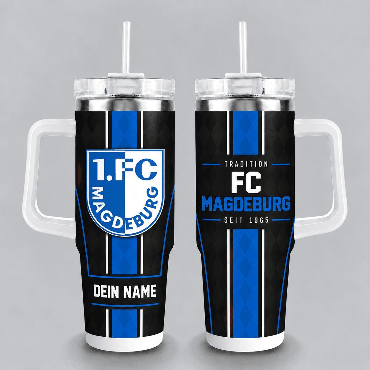 FC Magdeburg 40oz Stainless Steel Tumbler with Straw