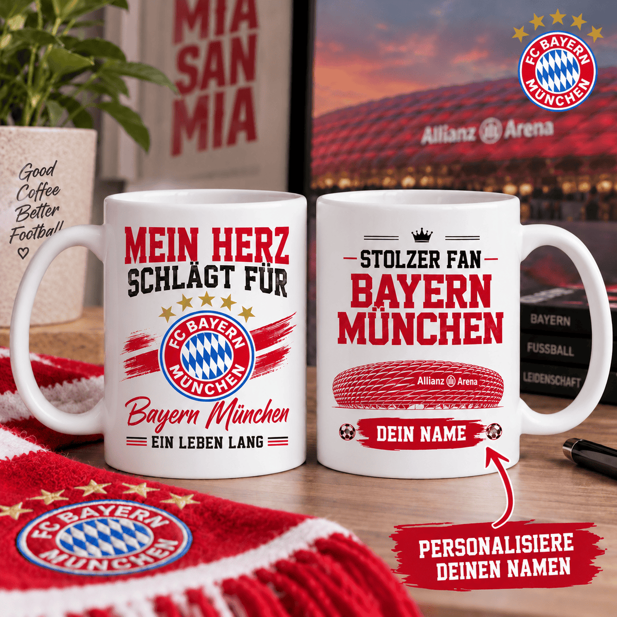 Bayern Munich Custom Name Fan Coffee Mug