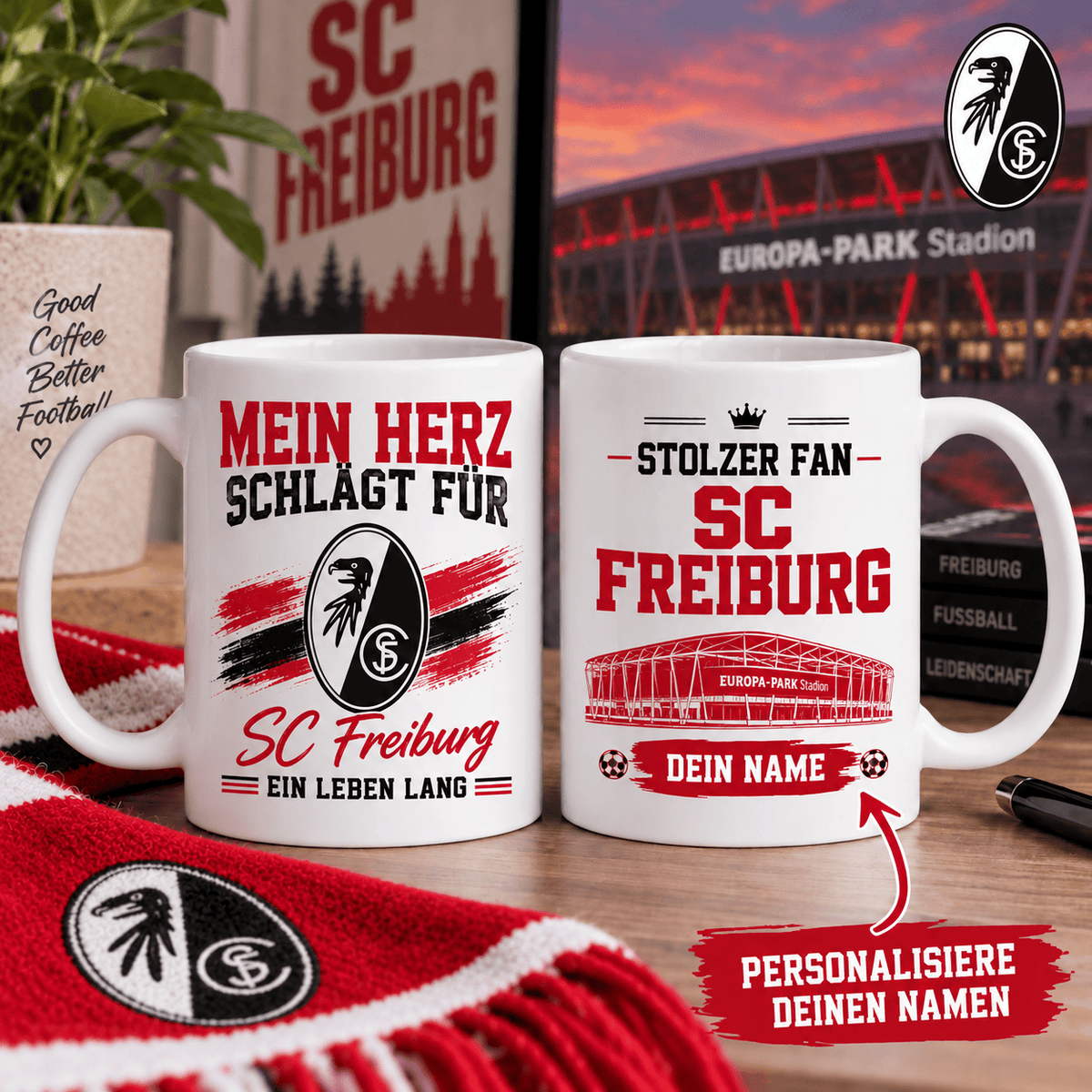 SC Freiburg Custom Name Fan Coffee Mug