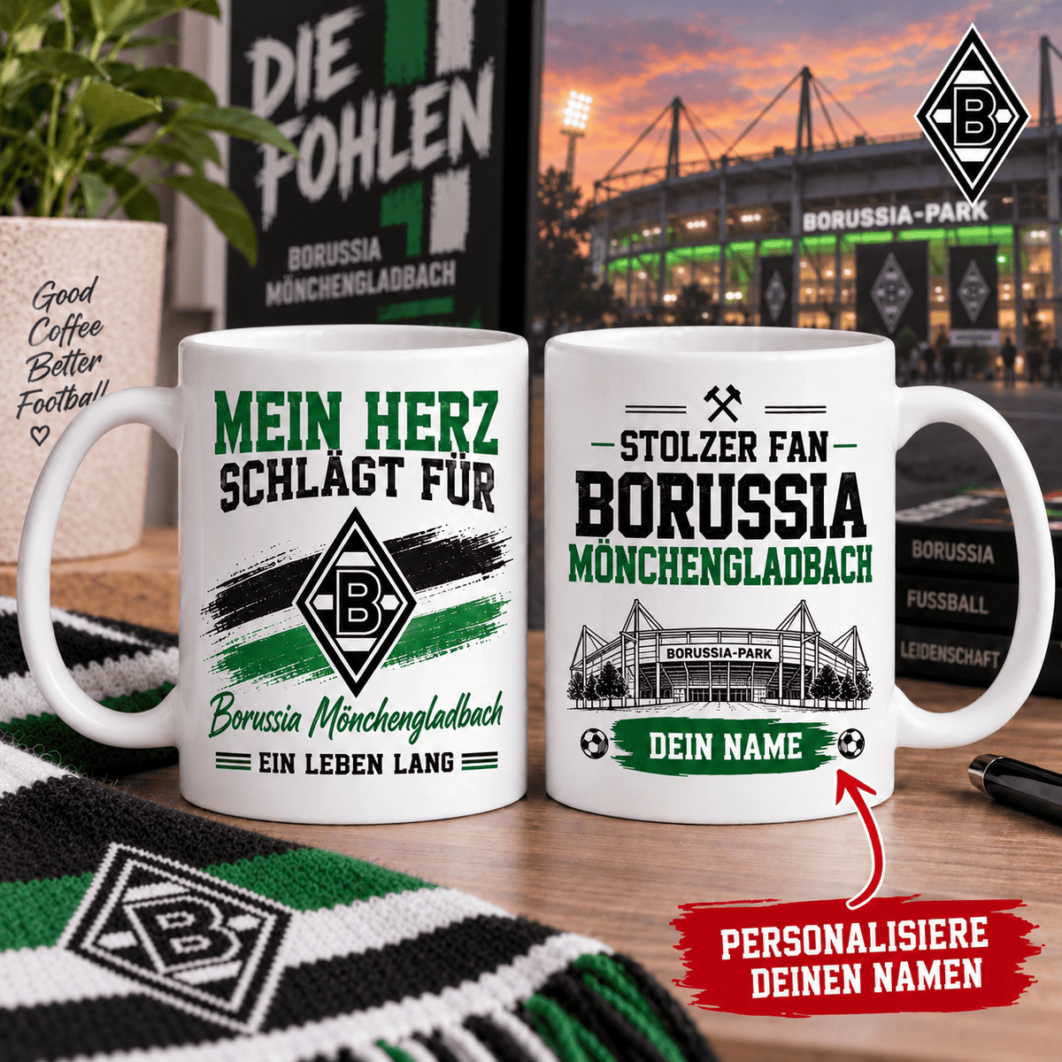 Borussia Mönchengladbach Custom Name Fan Coffee Mug