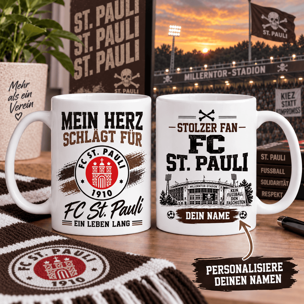 FC St. Pauli Custom Name Fan Coffee Mug