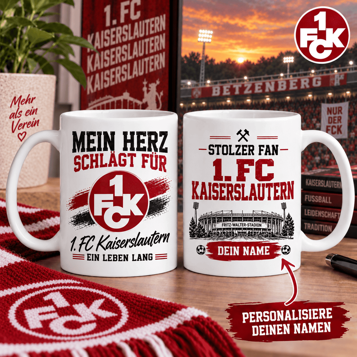 FC Kaiserslautern Custom Name Fan Coffee Mug