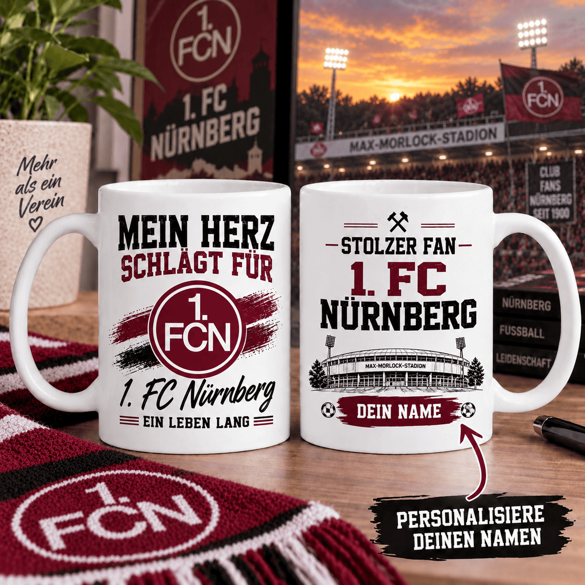FC Nürnberg Custom Name Fan Coffee Mug