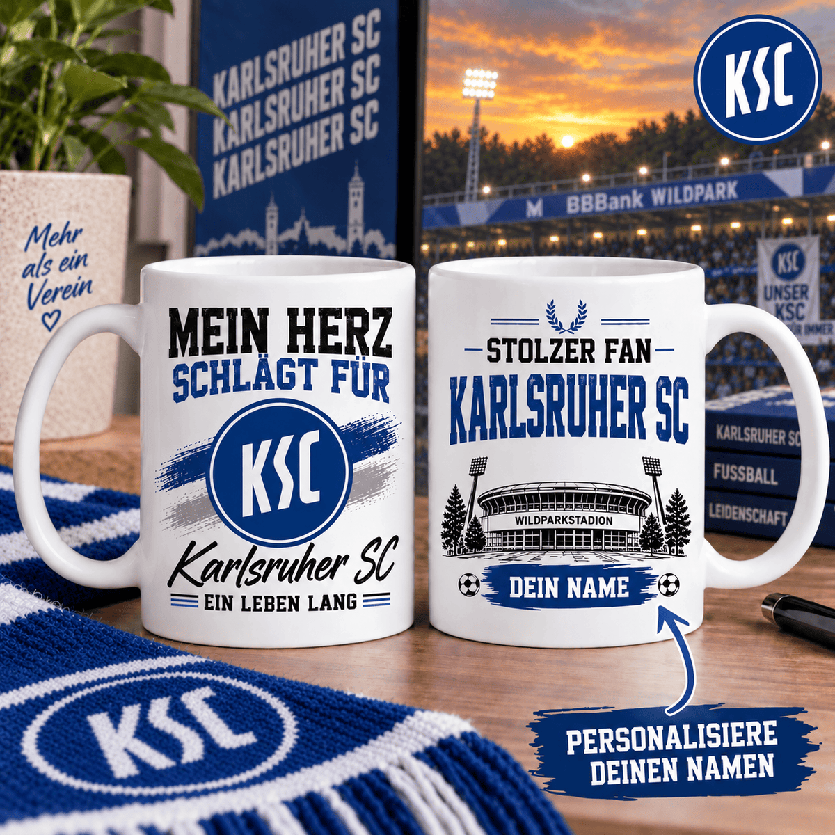 Karlsruher SC Custom Name Fan Coffee Mug