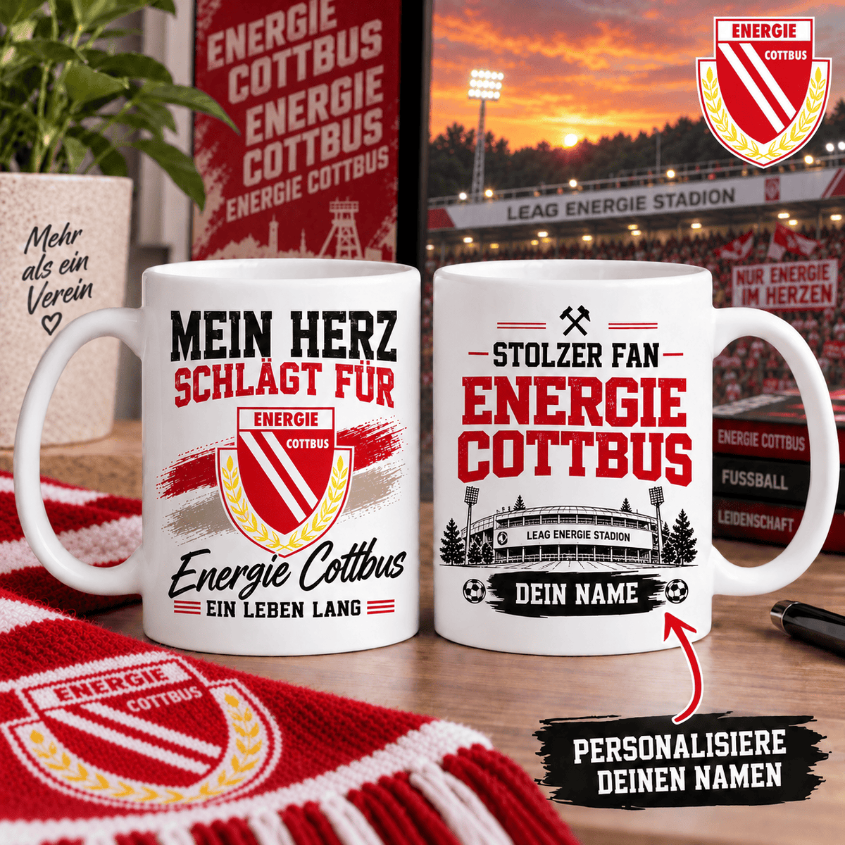 Energie Cottbus Custom Name Fan Coffee Mug