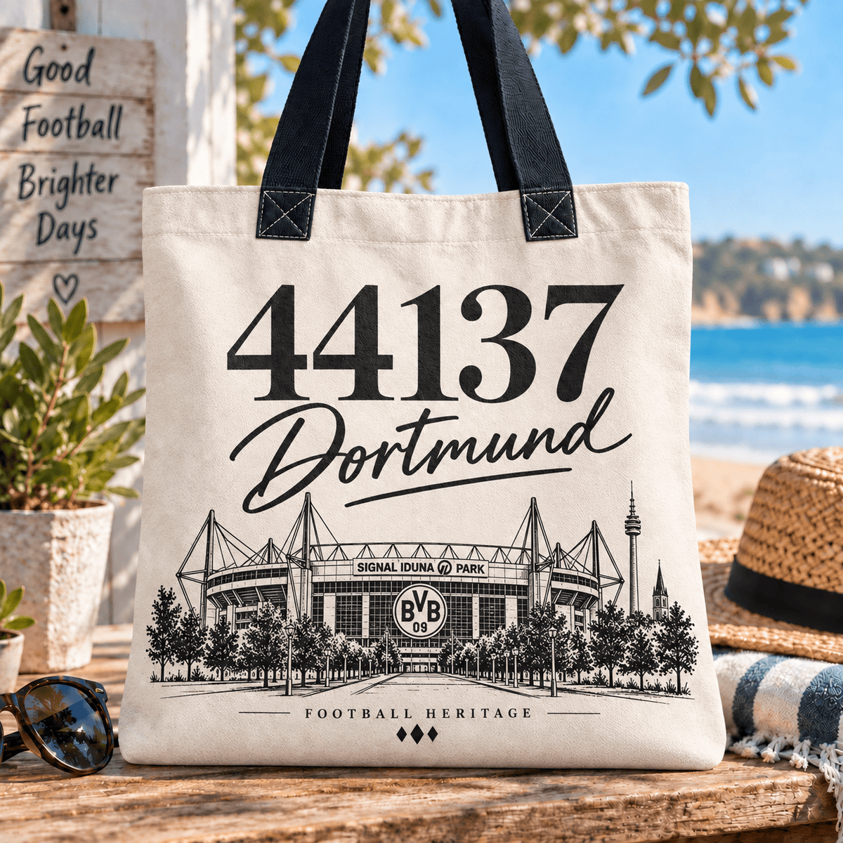 Borussia Dortmund Football Heritage Canvas Tote Bag