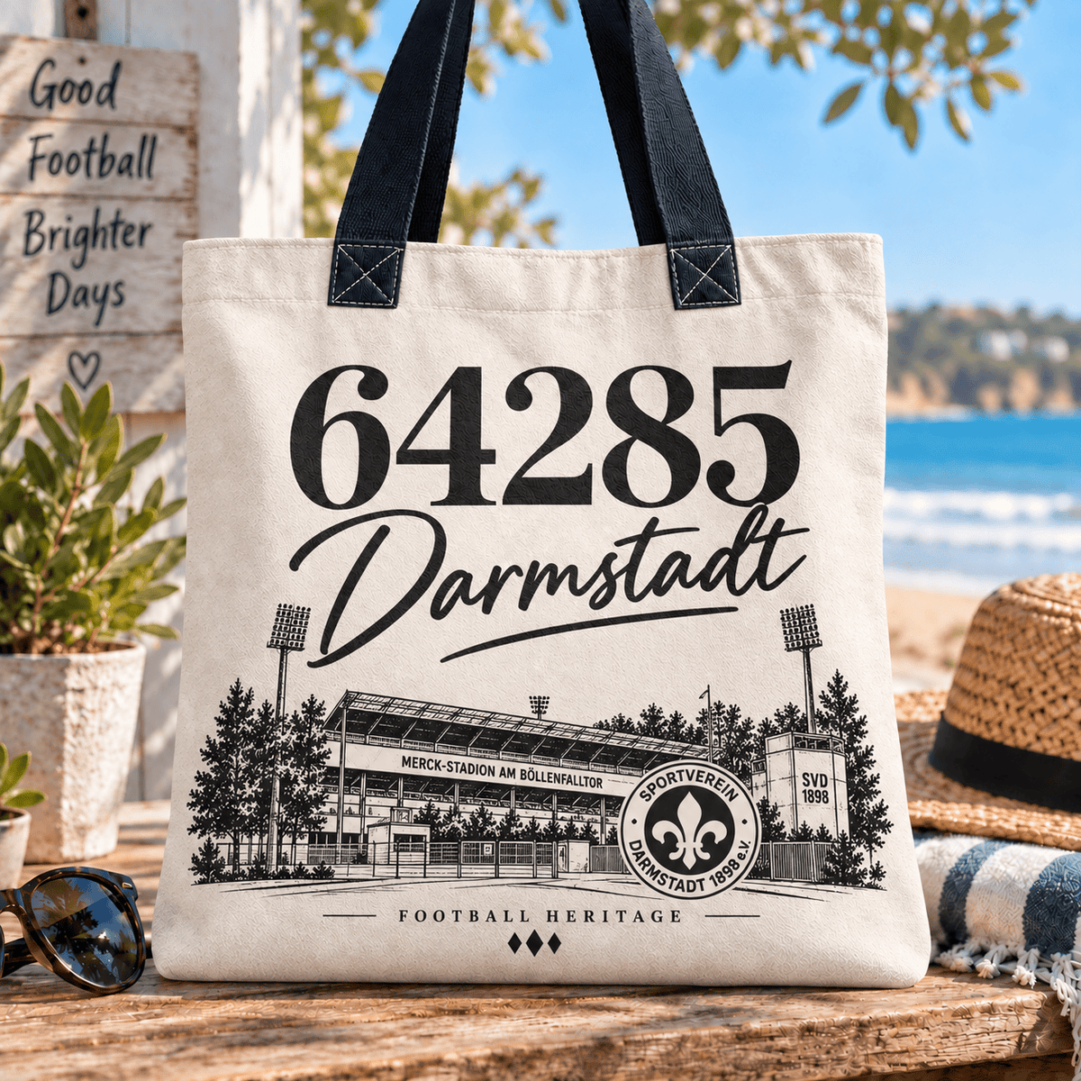 SV Darmstadt 98 Football Heritage Canvas Tote Bag
