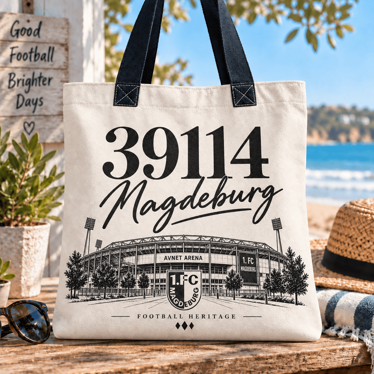 FC Magdeburg Football Heritage Canvas Tote Bag