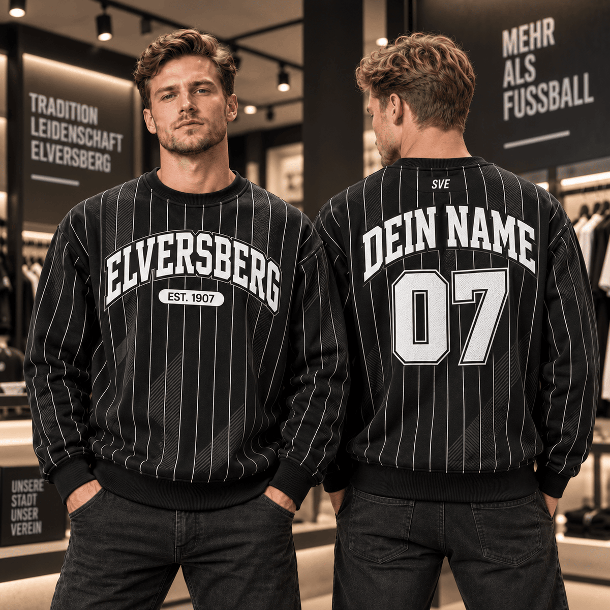 SV Elversberg Personalized Pinstripe Crewneck Sweatshirt
