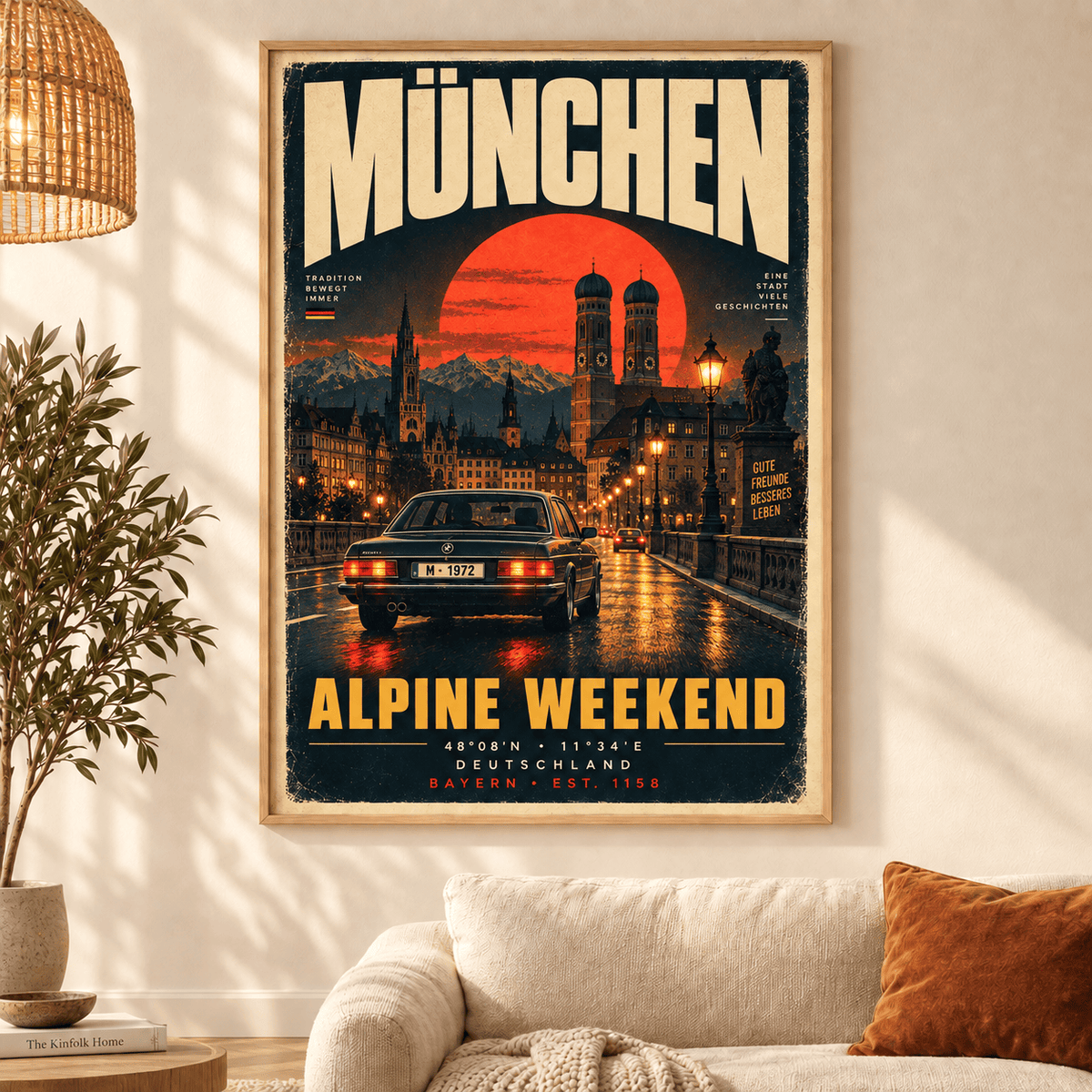 Munich Vintage Travel Poster – Retro City Wall Art