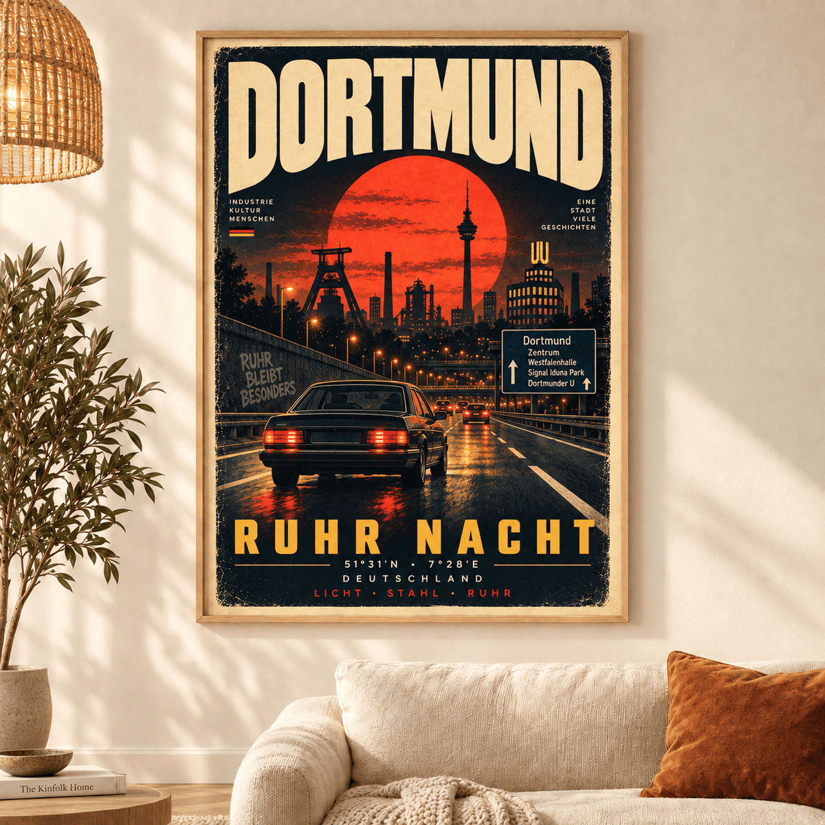 Dortmund Vintage Travel Poster – Retro City Wall Art