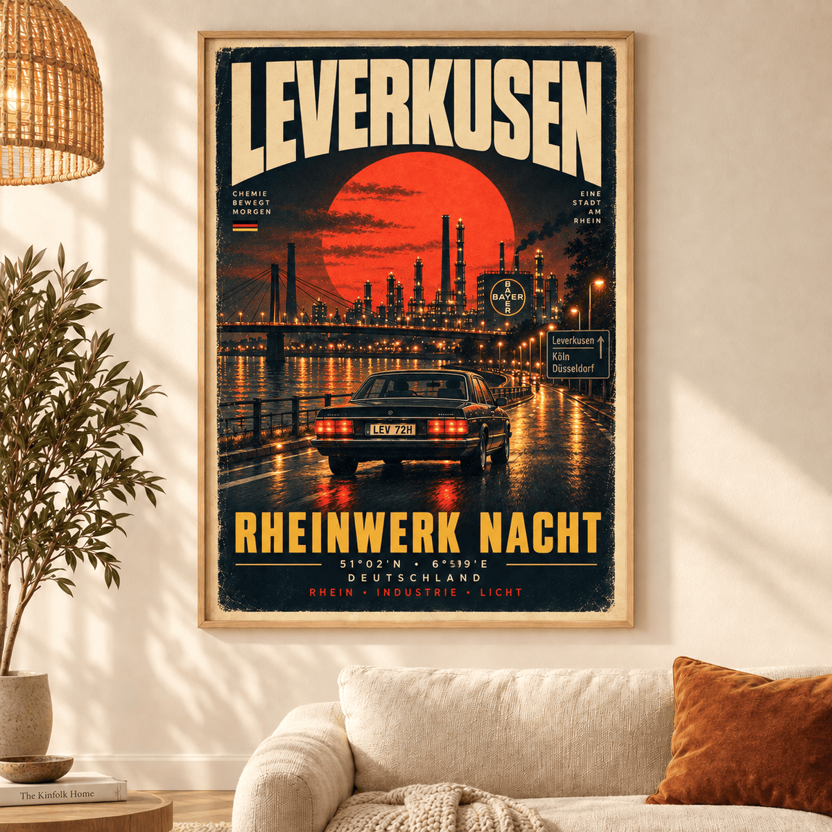 Bayer Leverkusen Vintage Travel Poster – Retro City Wall Art