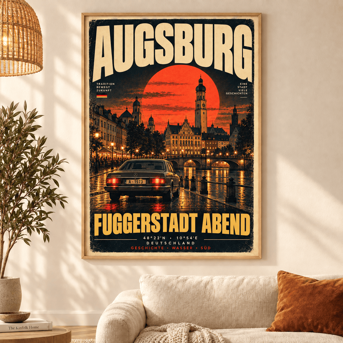FC Augsburg Vintage Travel Poster – Retro City Wall Art