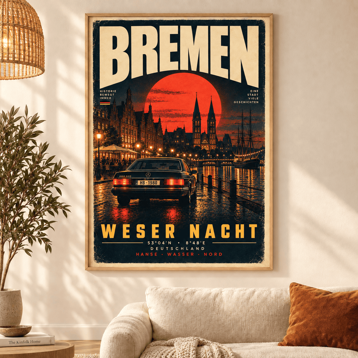 Werder Bremen Vintage Travel Poster – Retro City Wall Art