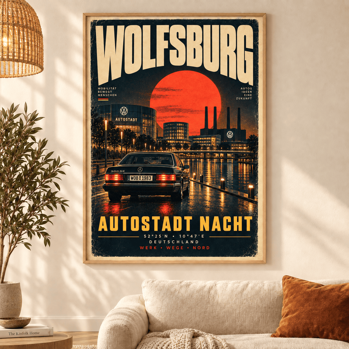 VfL Wolfsburg Vintage Travel Poster – Retro City Wall Art