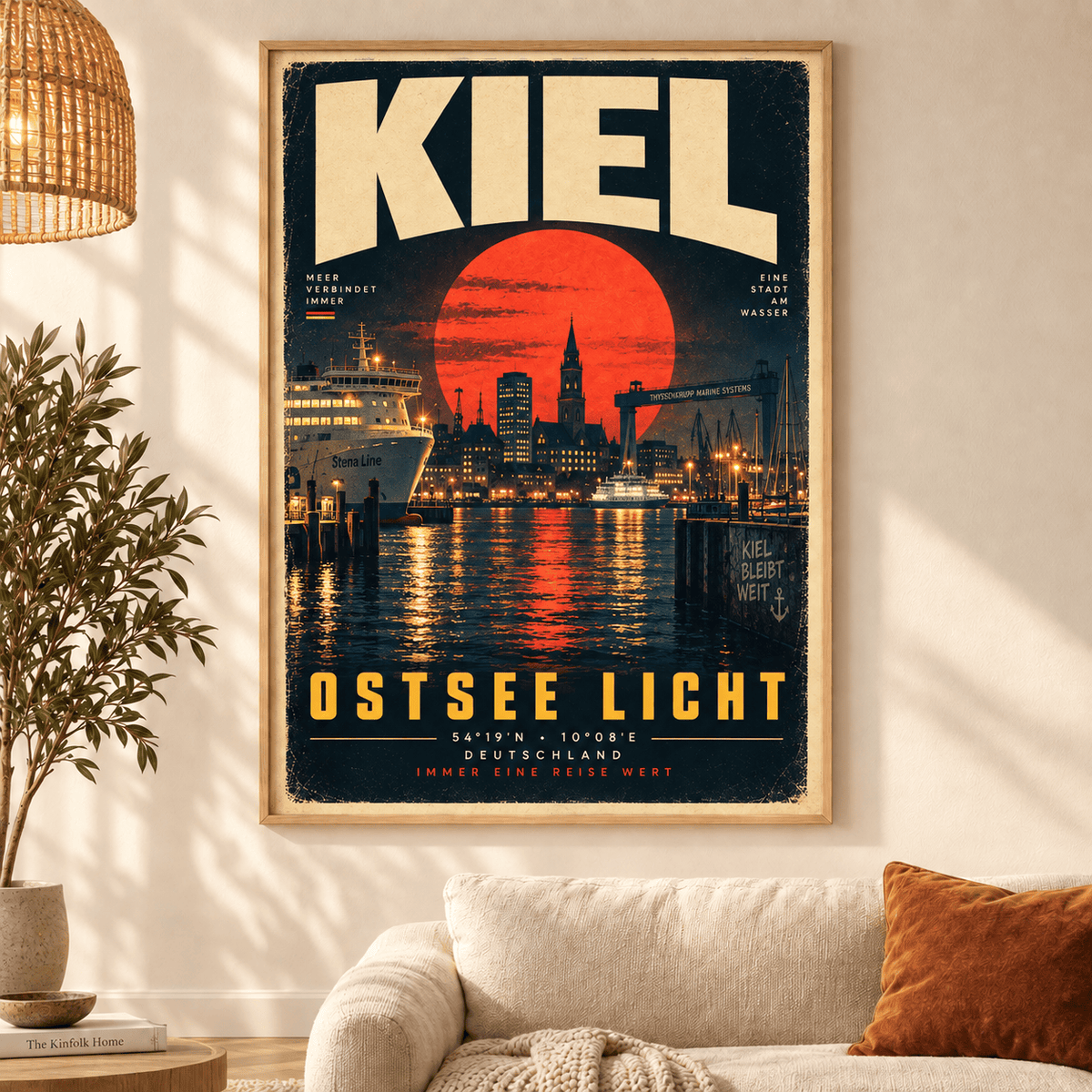 Holstein Kiel Vintage Travel Poster – Retro City Wall Art