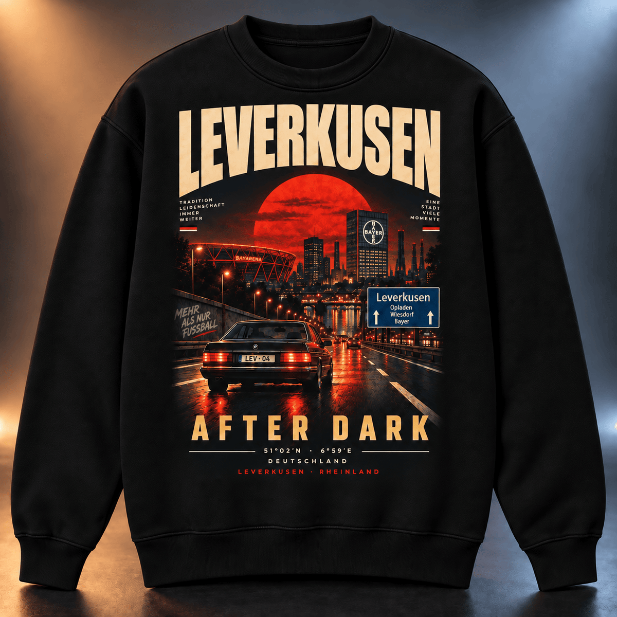 Bayer Leverkusen After Dark Sweatshirt – Vintage Cityscape Crewneck