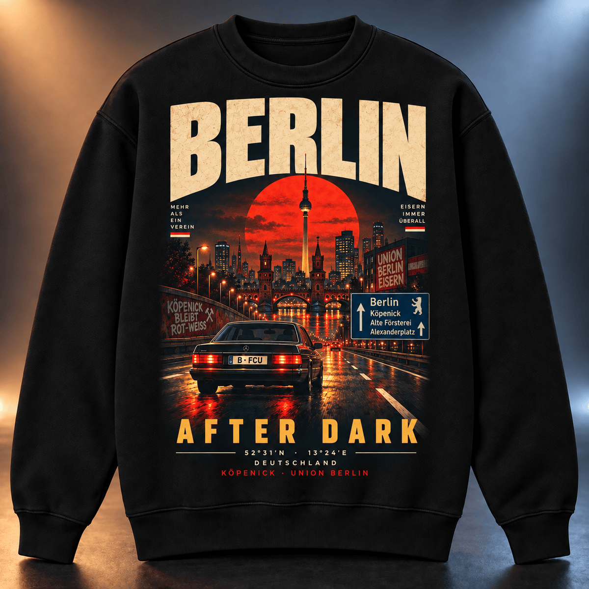 Union Berlin After Dark Sweatshirt – Vintage Cityscape Crewneck