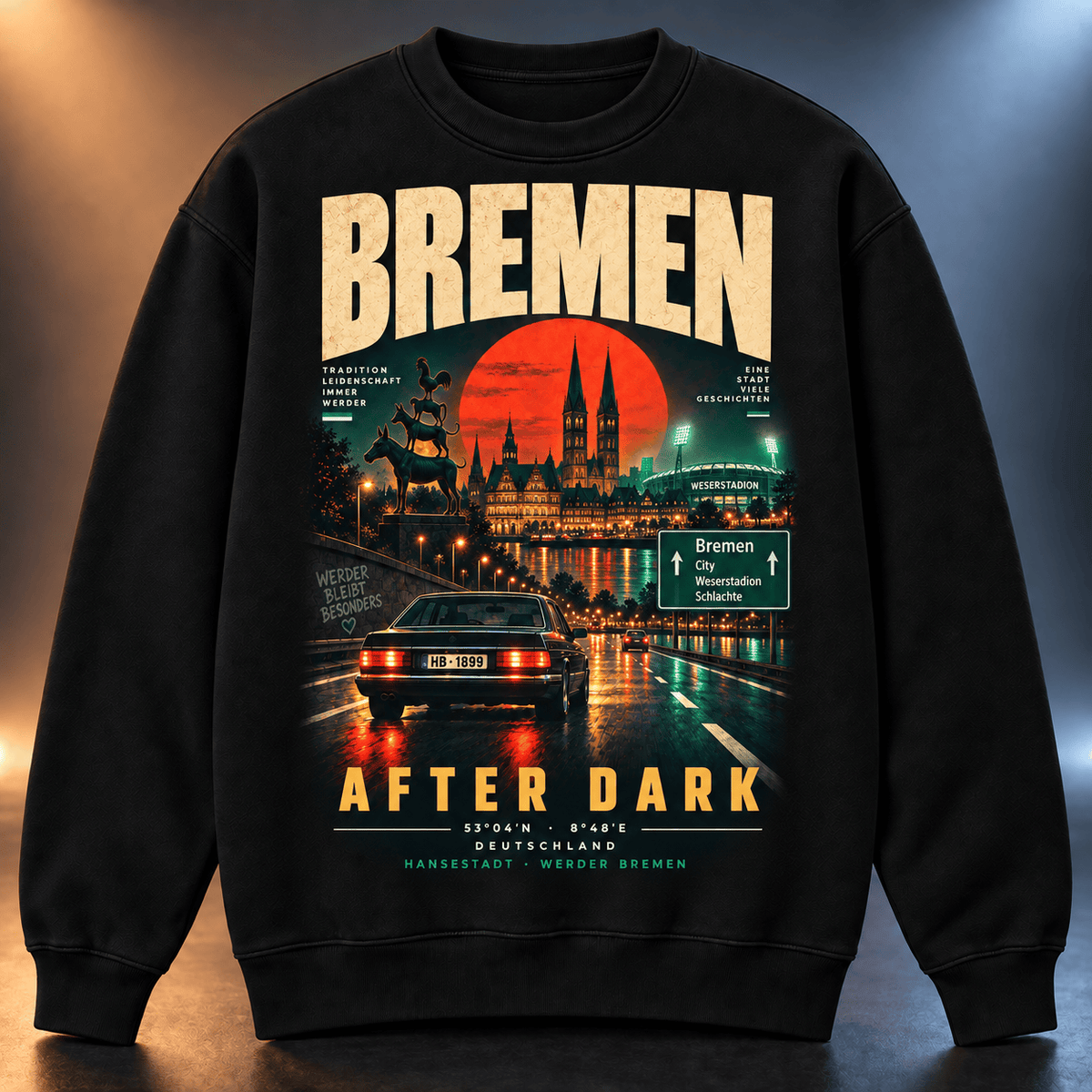 Werder Bremen After Dark Sweatshirt – Vintage Cityscape Crewneck