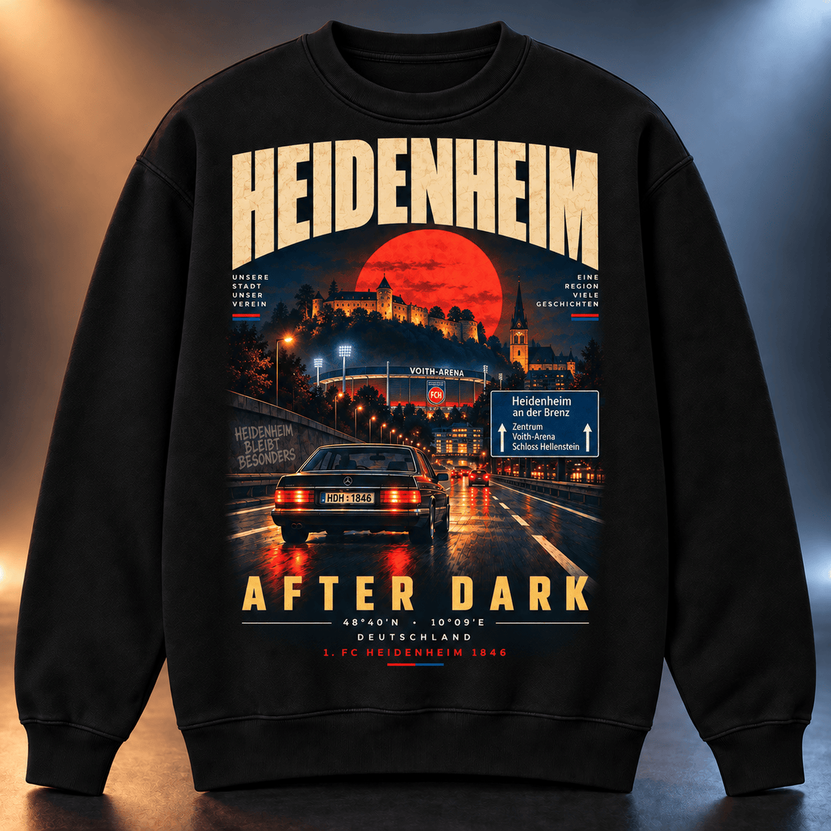 FC Heidenheim After Dark Sweatshirt – Vintage Cityscape Crewneck