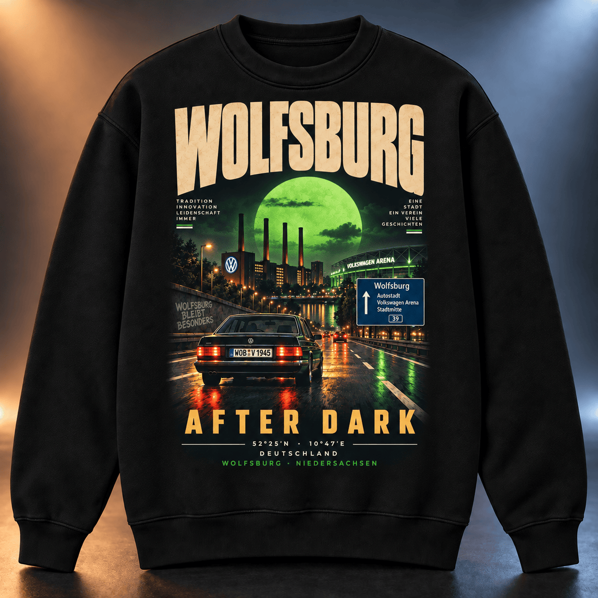 VfL Wolfsburg After Dark Sweatshirt – Vintage Cityscape Crewneck