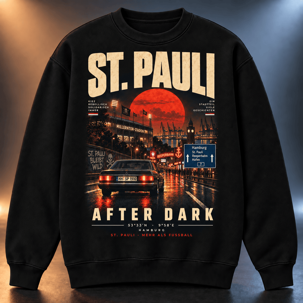 FC St. Pauli After Dark Sweatshirt – Vintage Cityscape Crewneck