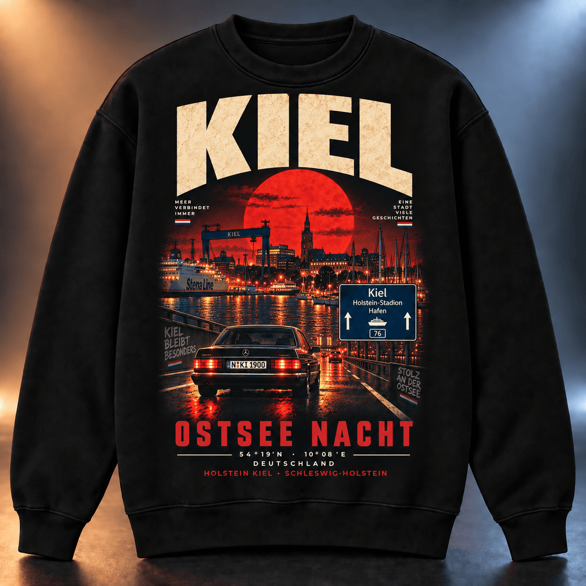 Holstein Kiel After Dark Sweatshirt – Vintage Cityscape Crewneck