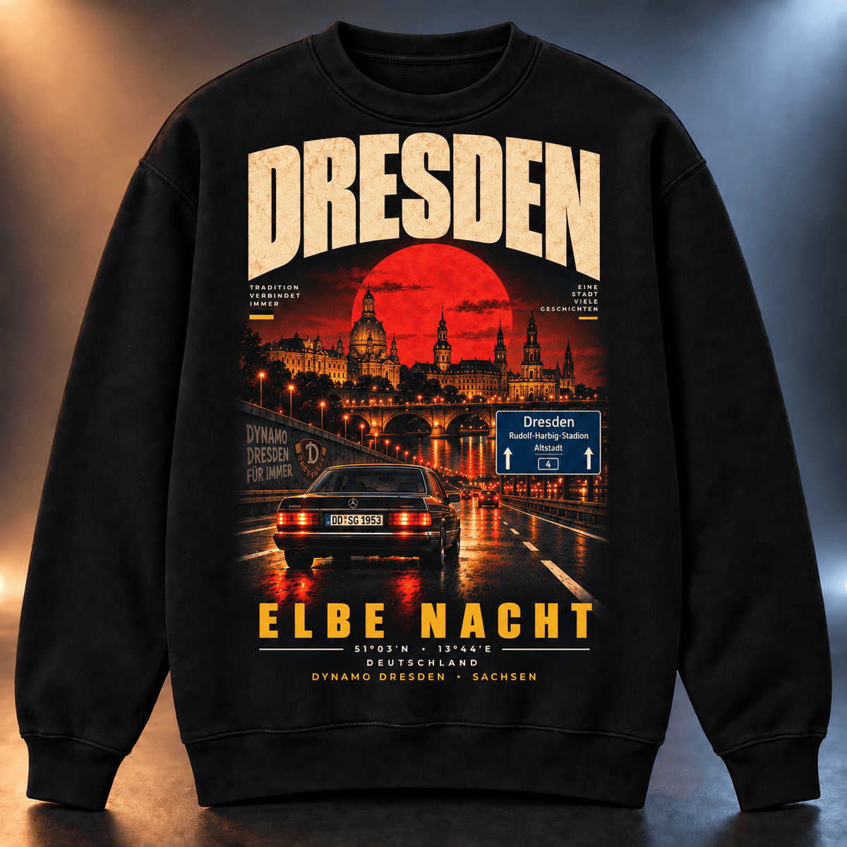 Dynamo Dresden After Dark Sweatshirt – Vintage Cityscape Crewneck