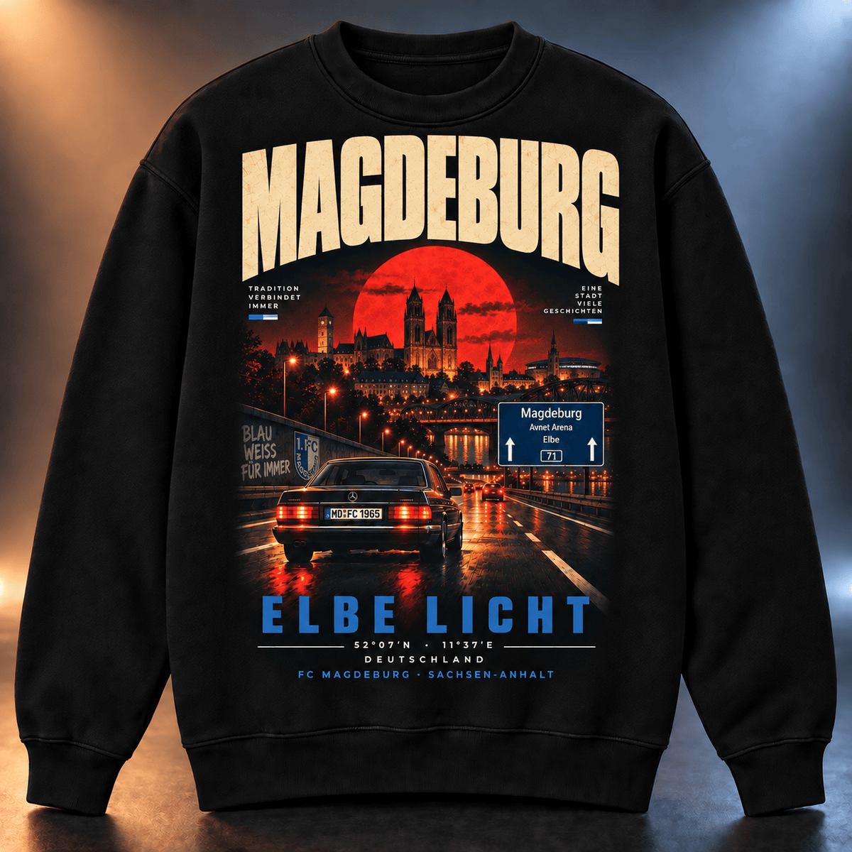 FC Magdeburg After Dark Sweatshirt – Vintage Cityscape Crewneck