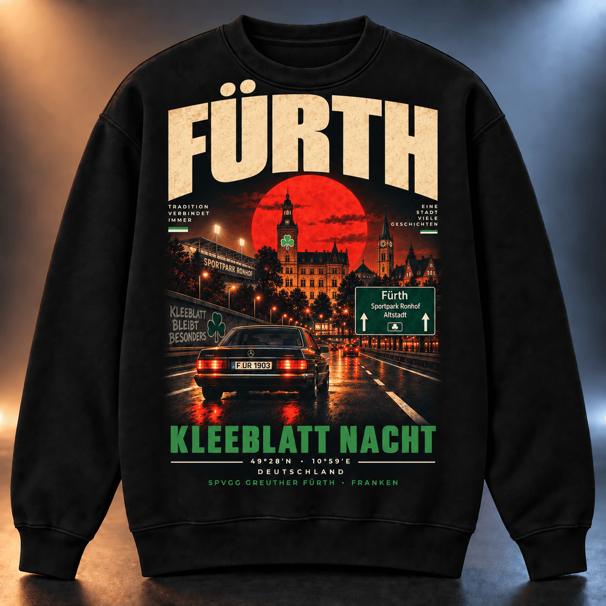 SpVgg Greuther Fürth After Dark Sweatshirt – Vintage Cityscape Crewneck