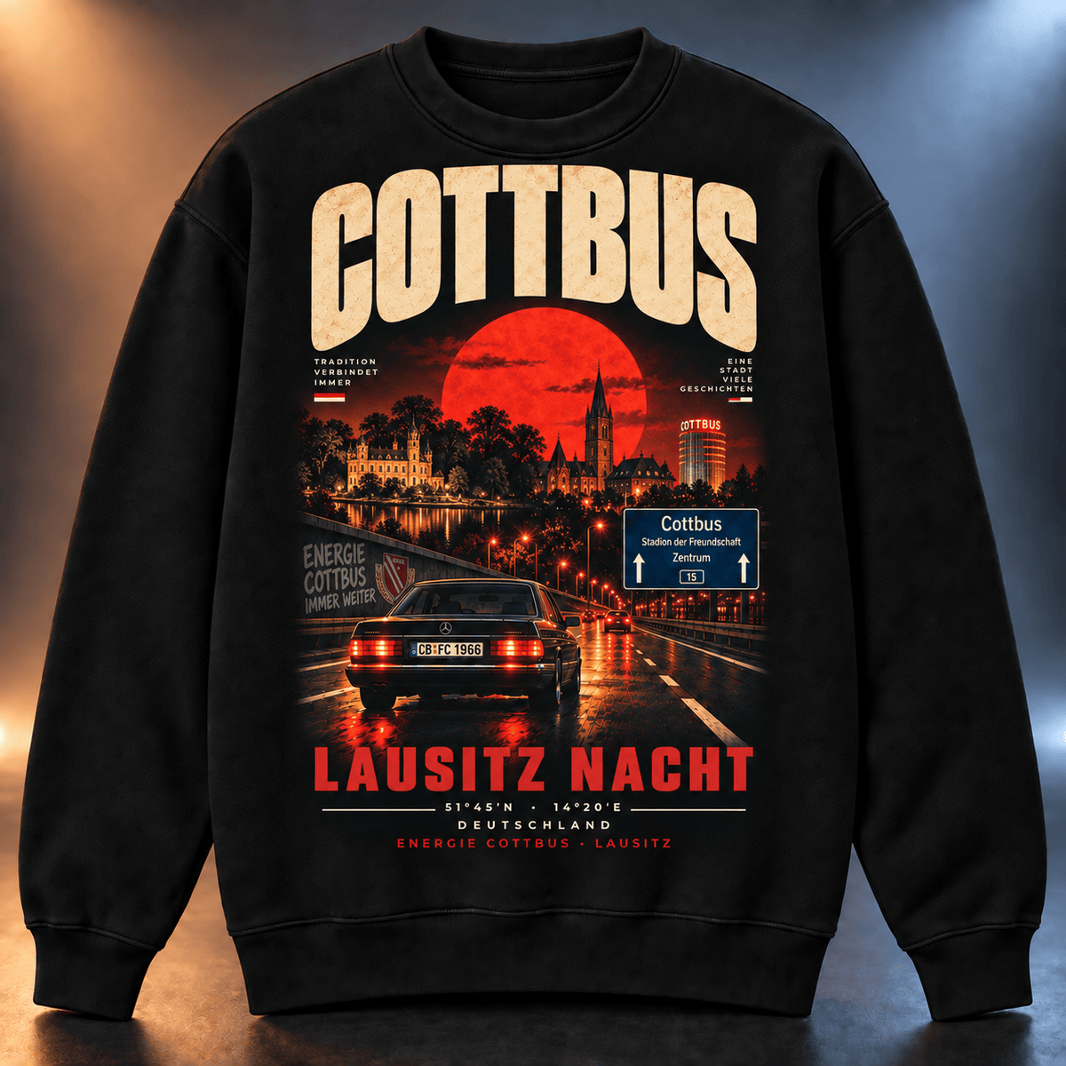 Energie Cottbus After Dark Sweatshirt – Vintage Cityscape Crewneck