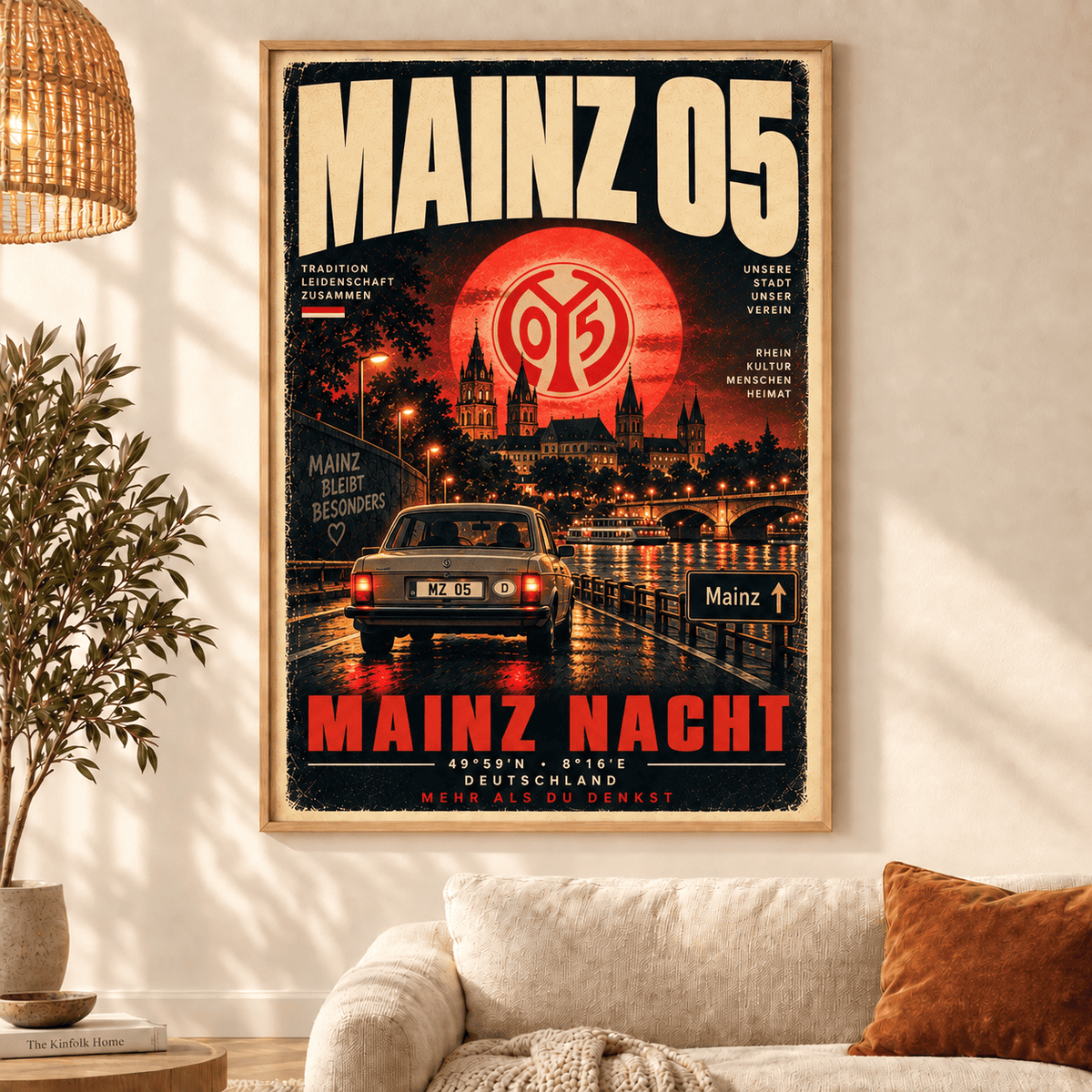 Mainz 05 Vintage Football Poster – Retro Stadium & City Wall Art
