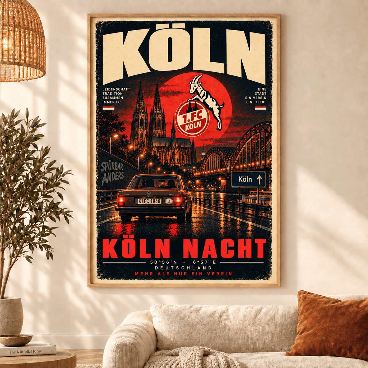 1. FC Köln Vintage Football Poster – Retro Stadium & City Wall Art
