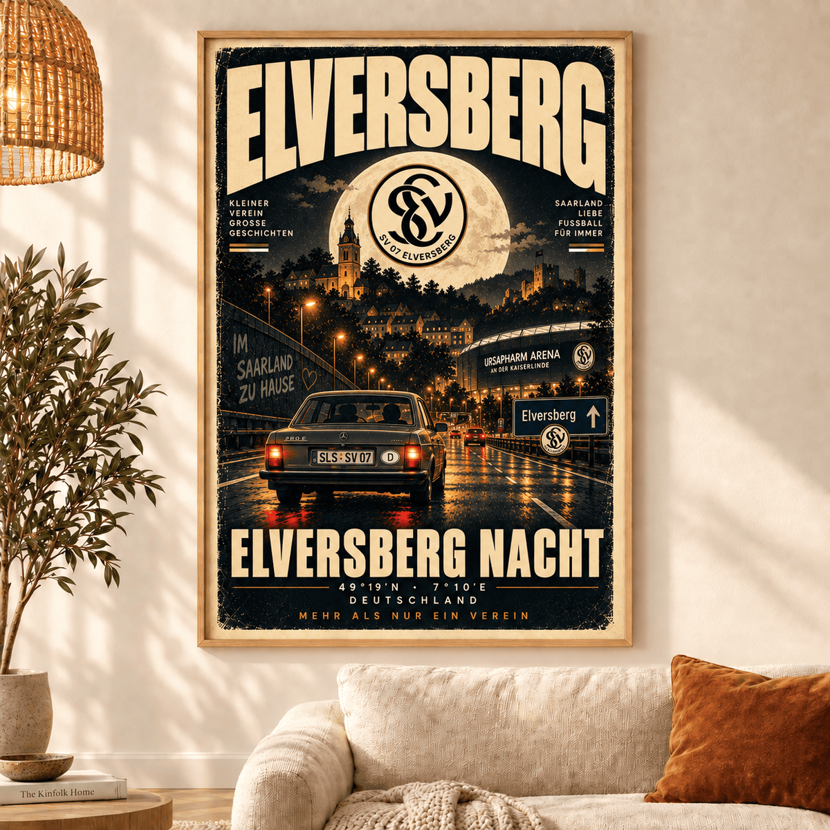 SV Elversberg Vintage Football Poster – Retro Stadium & City Wall Art