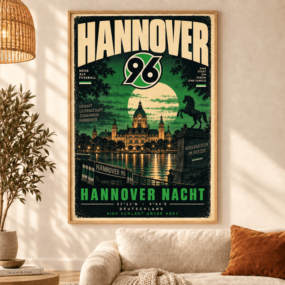 Hannover 96 Vintage Football Poster – Retro Stadium & City Wall Art