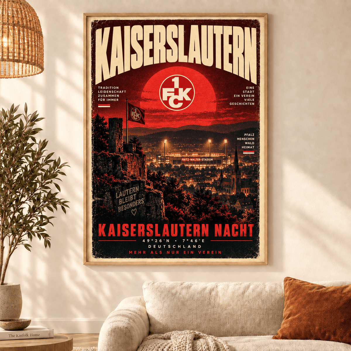 FC Kaiserslautern Vintage Football Poster – Retro Stadium & City Wall Art