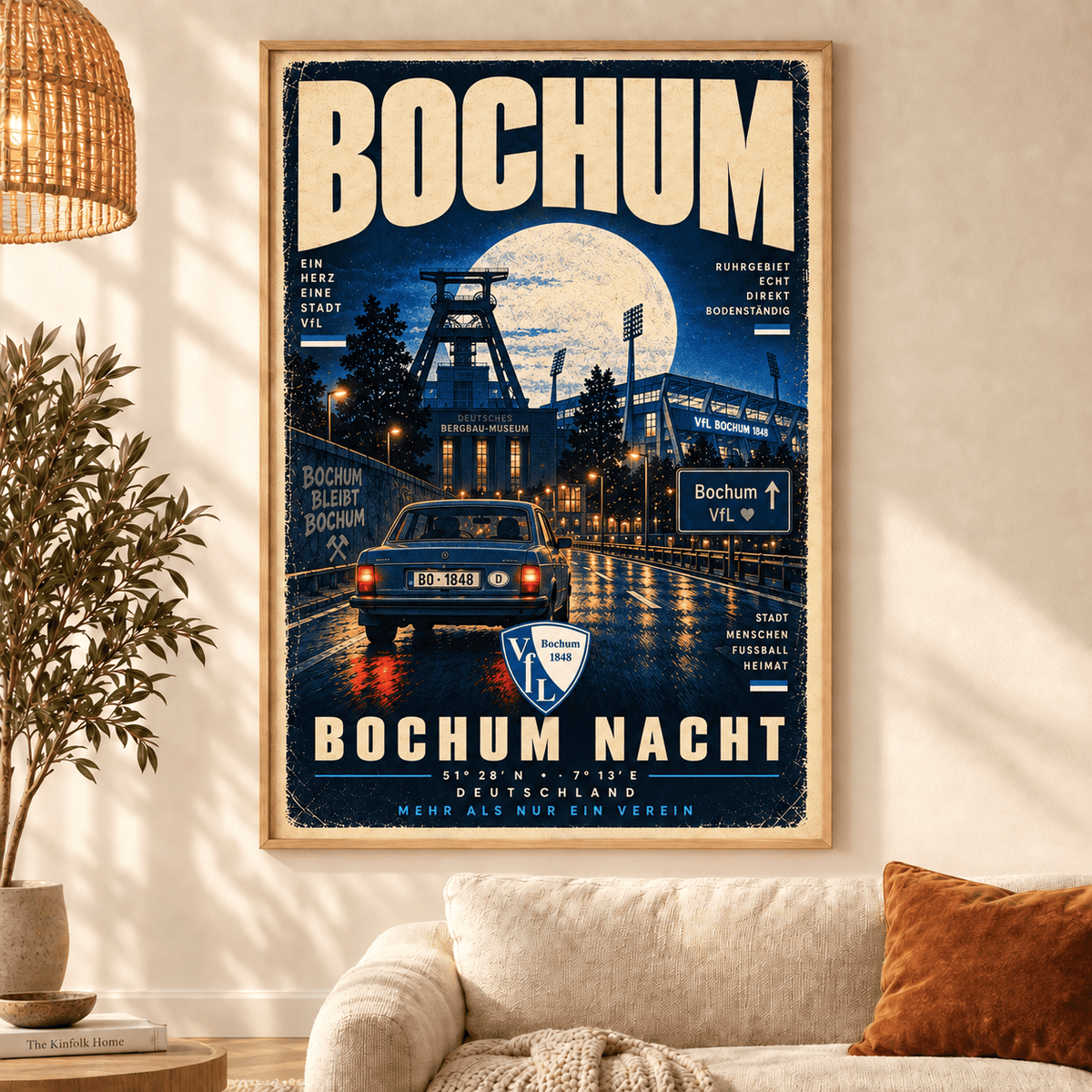 VfL Bochum Vintage Football Poster – Retro Stadium & City Wall Art