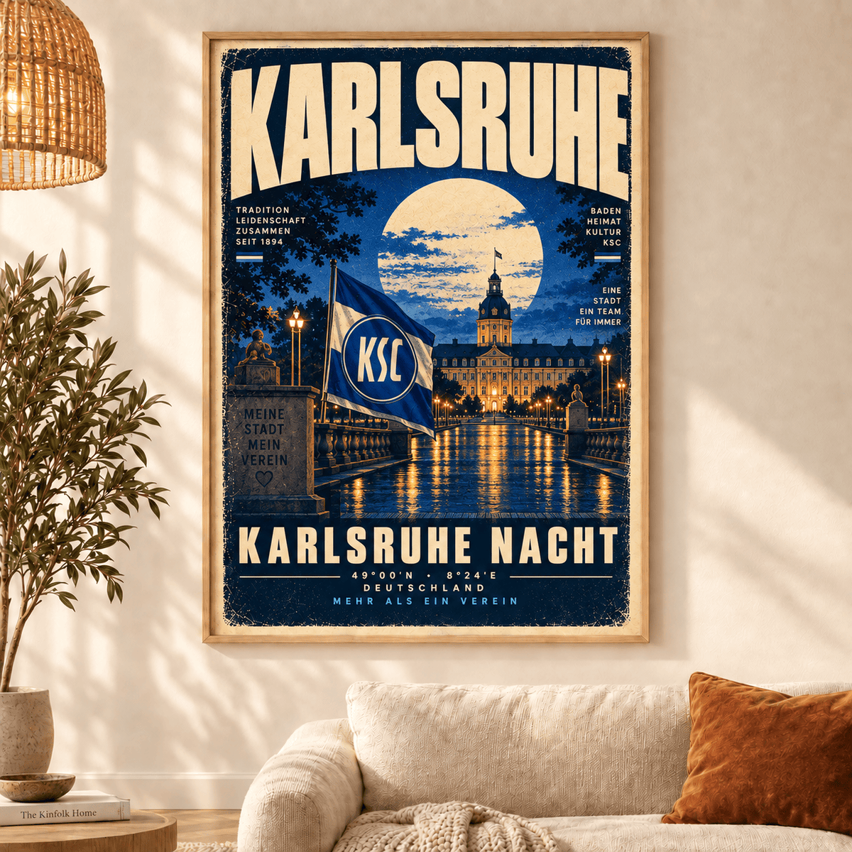 Karlsruher SC Vintage Football Poster – Retro Stadium & City Wall Art