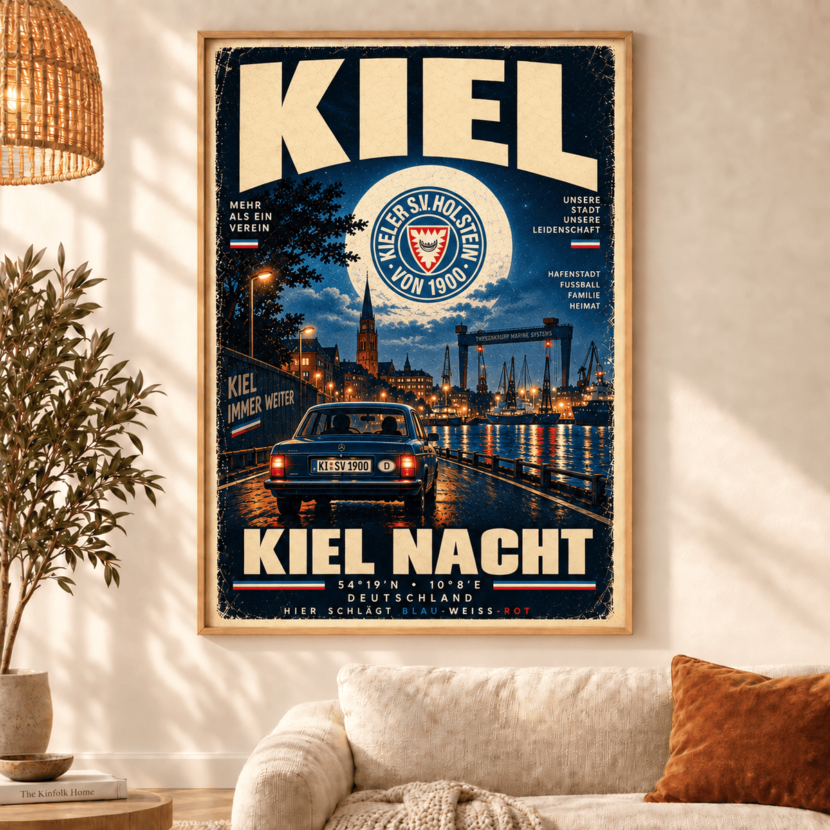 Holstein Kiel Vintage Football Poster – Retro Stadium & City Wall Art